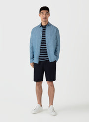 Men's Classic T-shirt in Navy/Como Blue Breton Stripe