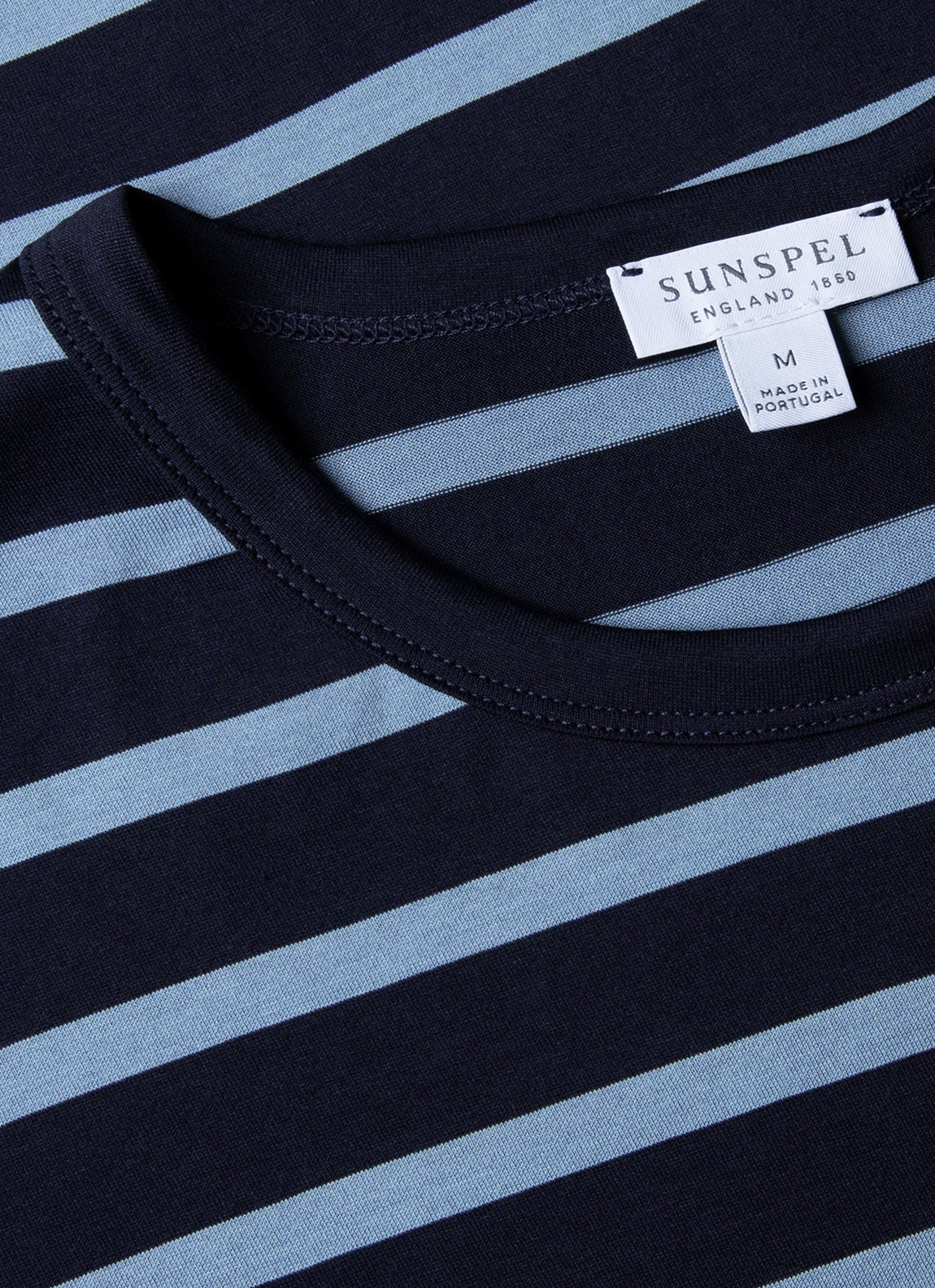 Men's Classic T-shirt in Navy/Como Blue Breton Stripe
