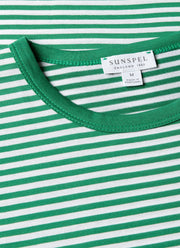 Men's Classic T-shirt in White/Bright Green English Stripe