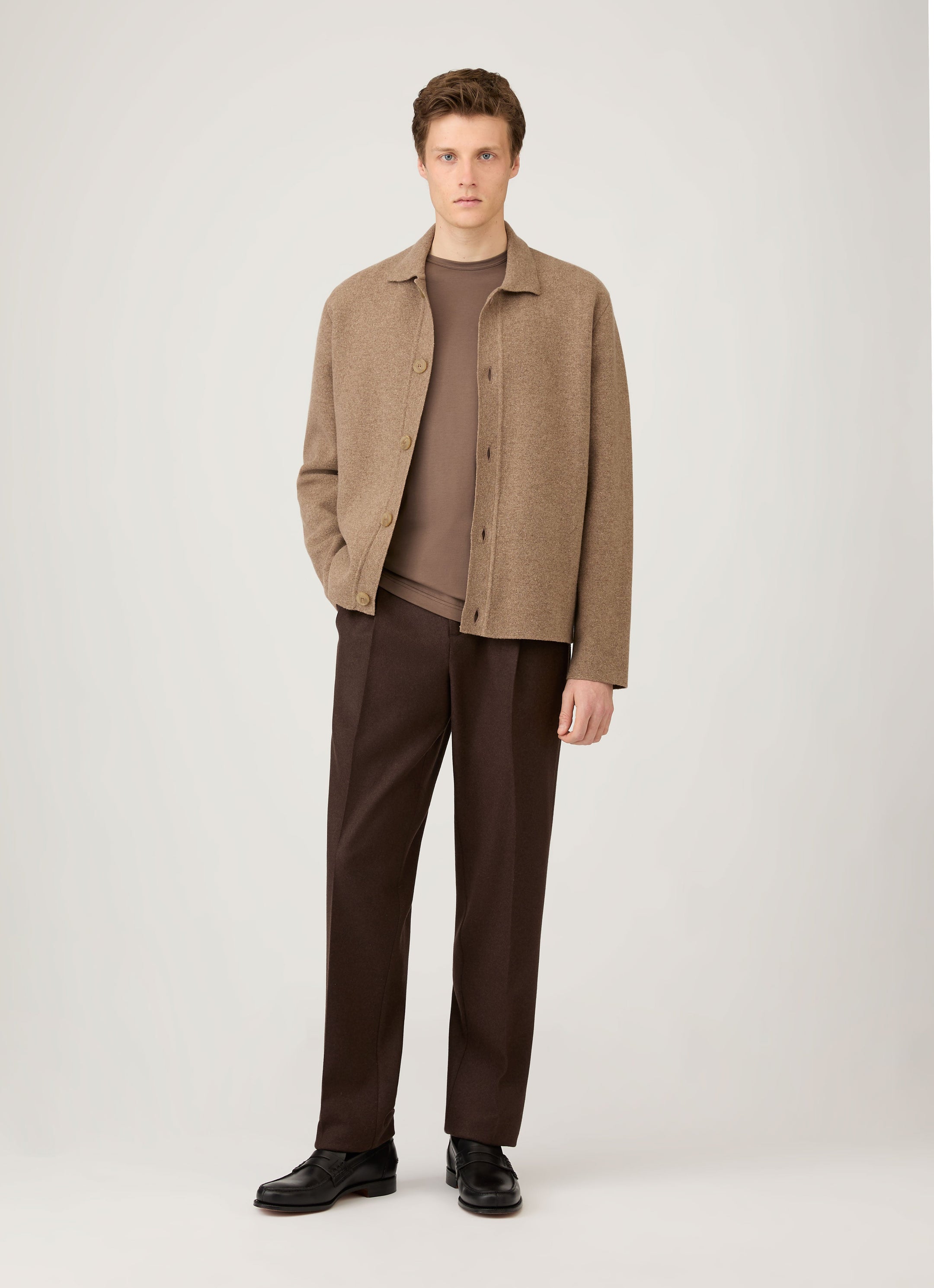 Men's Long Sleeve Classic T-shirt in Bark