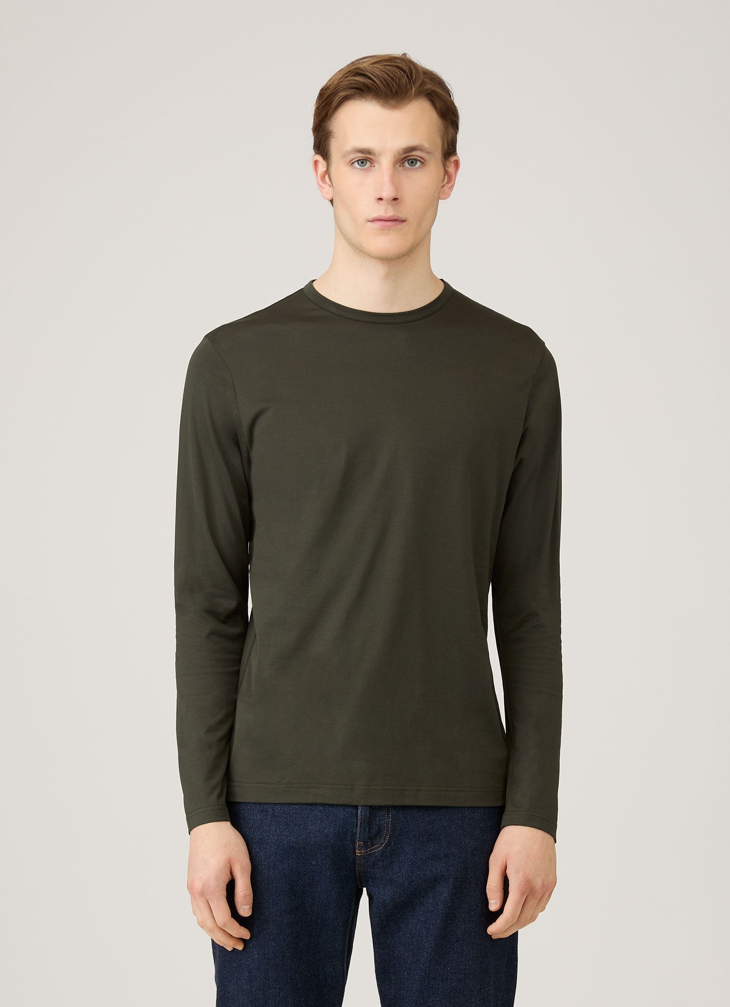 Men's Long Sleeve Classic T-shirt in Dark Green