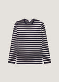 Men's Long Sleeve Classic T-shirt in Navy/Ecru Breton Stripe