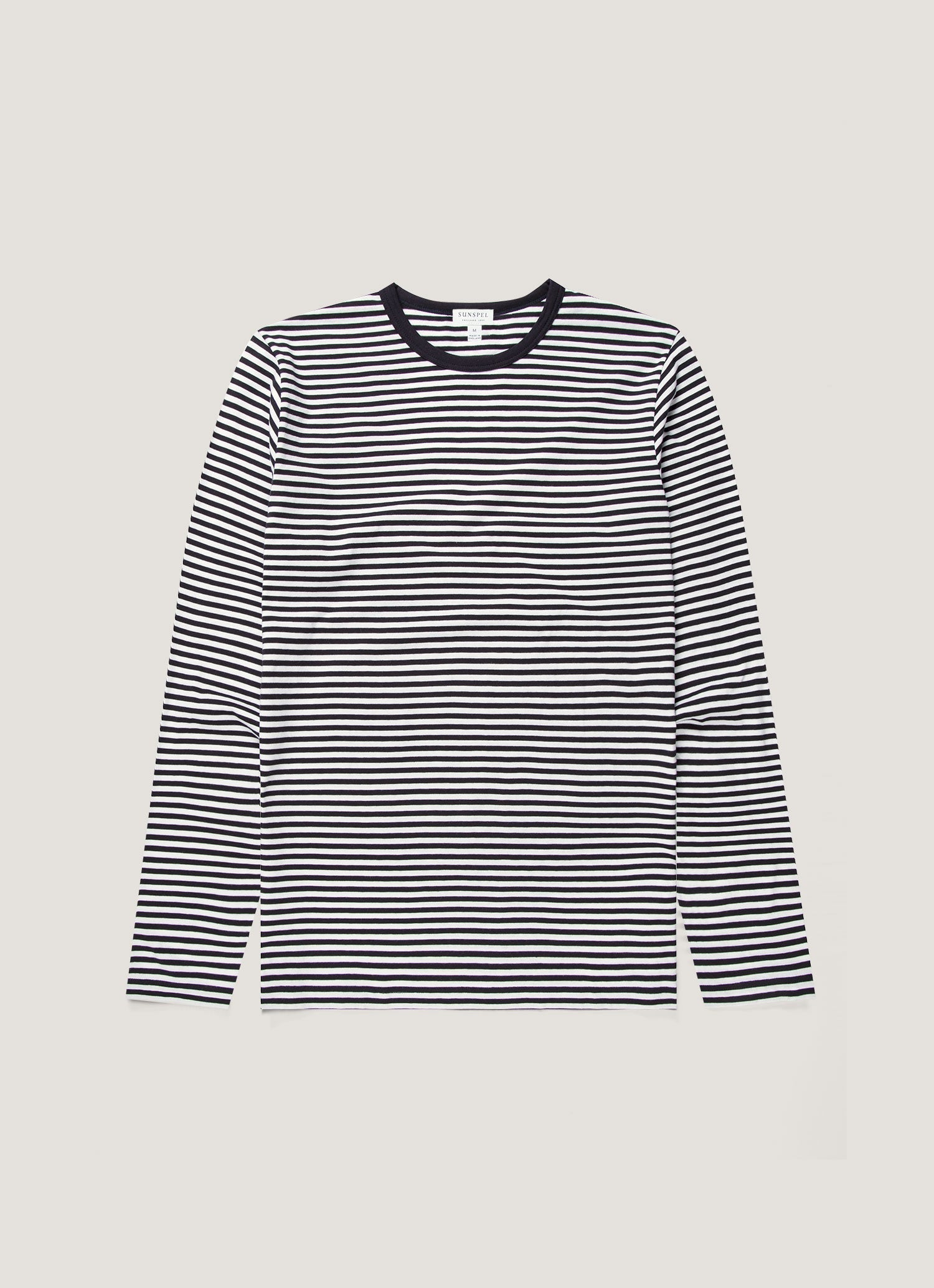 Men's Classic Long Sleeve T-shirt in Navy/White English Stripe
