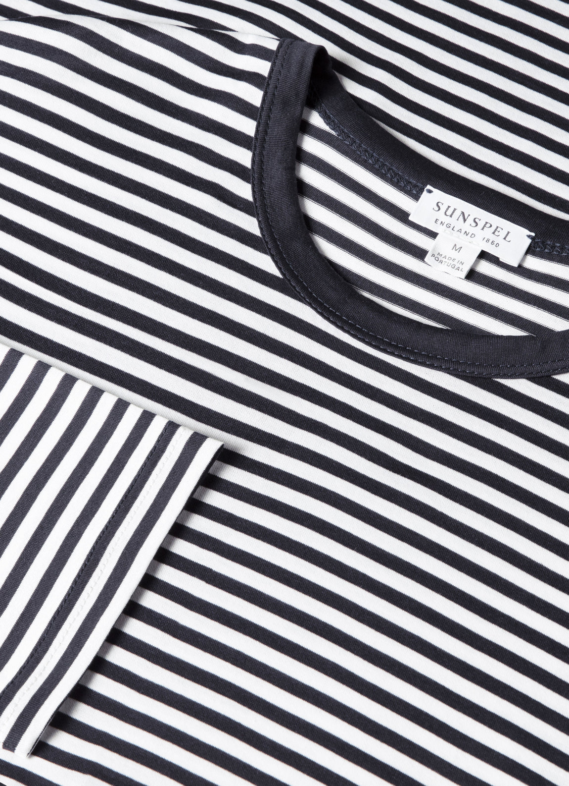 Men's Classic Long Sleeve T-shirt in Navy/White English Stripe