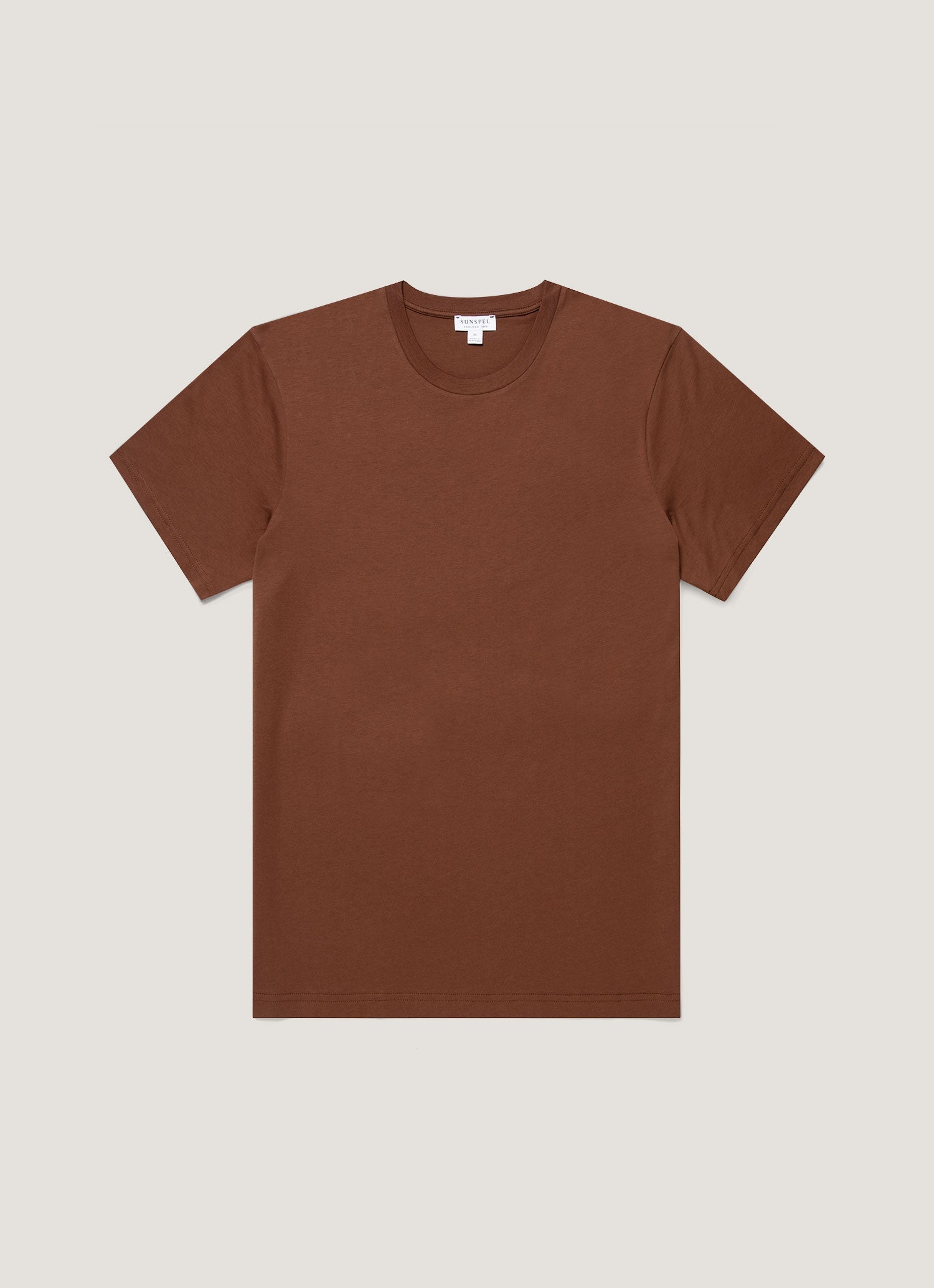 Men's Riviera Midweight T-shirt in Chestnut | Sunspel