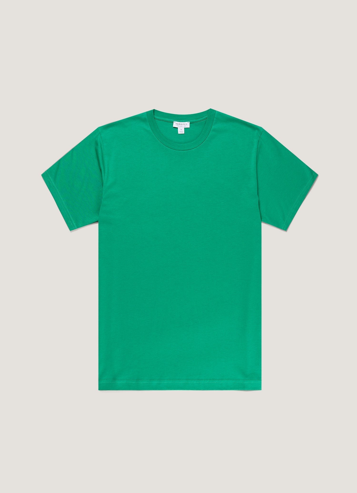 Men's Riviera Midweight T-shirt in Bright Green | Sunspel