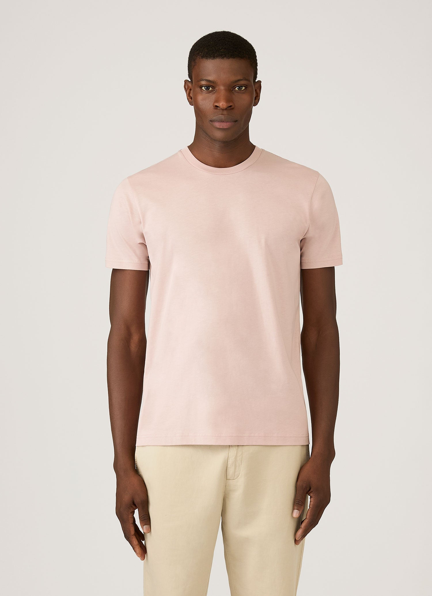 Men's Riviera Midweight T-shirt in Pale Pink