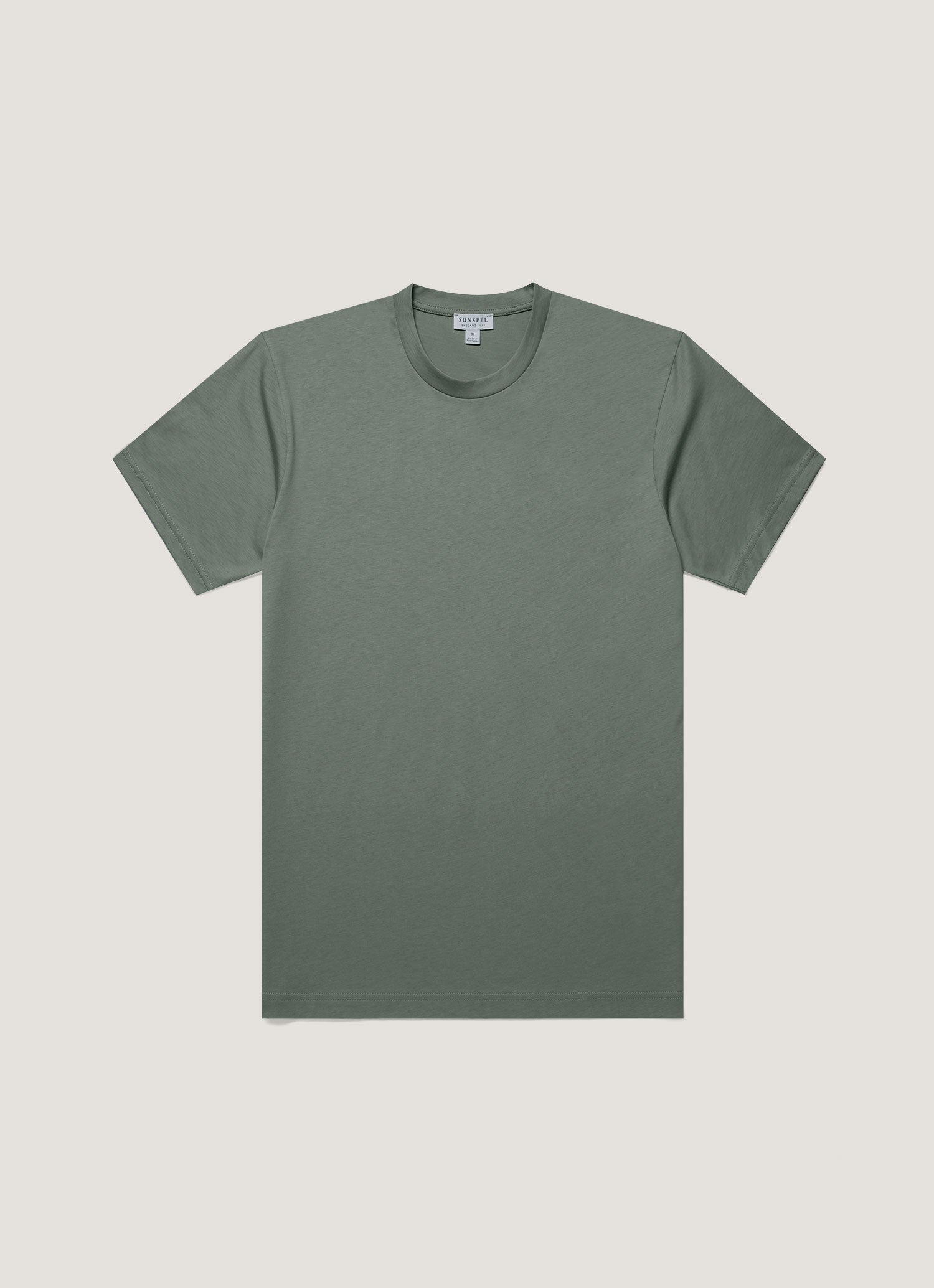 Men's Riviera Midweight T-shirt in Dusk Green | Sunspel