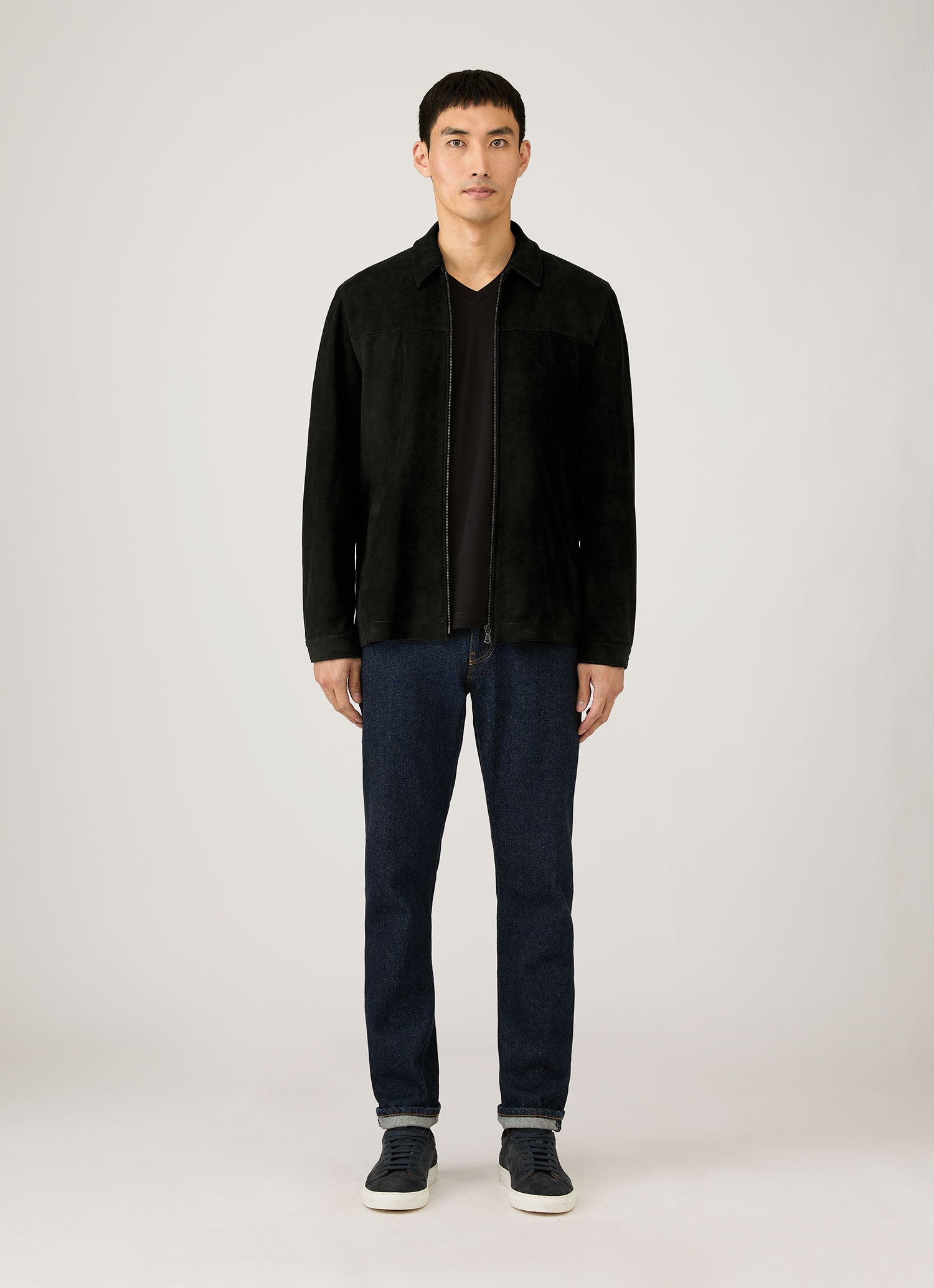 Men's Riviera Midweight V‑neck T‑shirt in Black