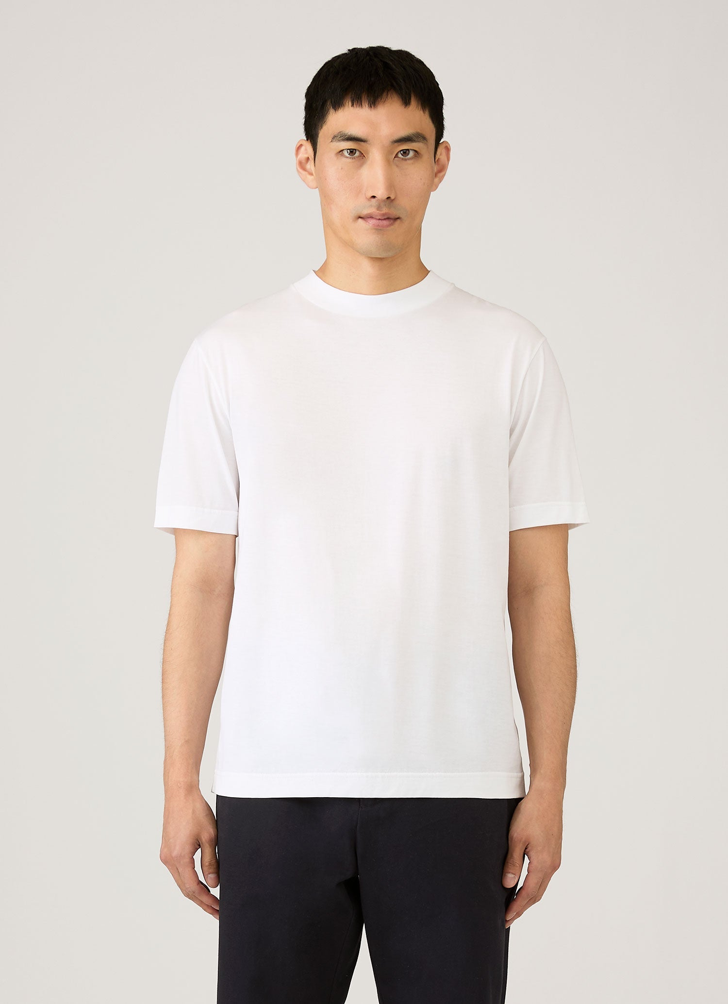 Men's Mock Neck T-shirt in White