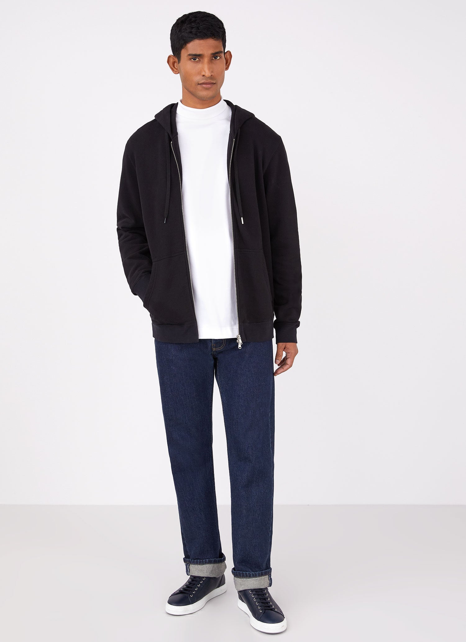 Men's Brushed Cotton Turtle Neck in White