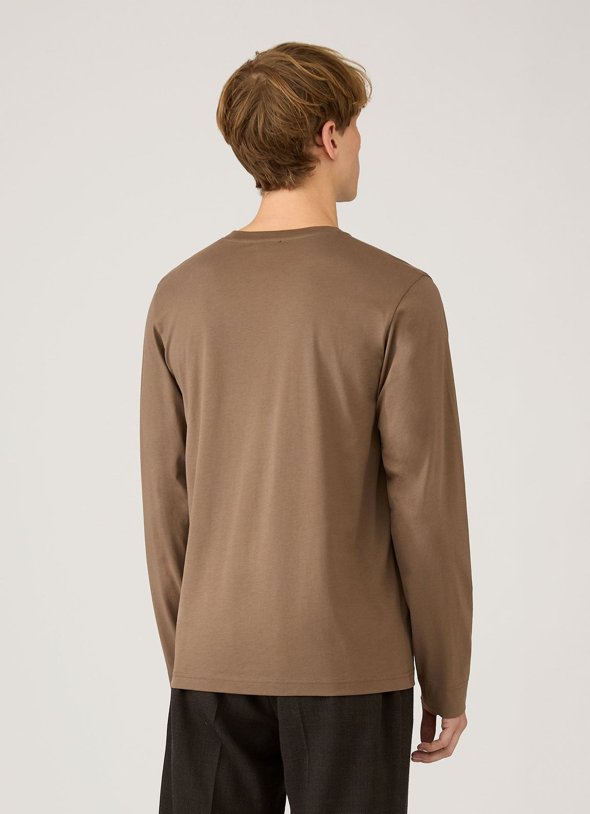 Men's Long Sleeve Riviera Midweight T‑shirt in Dark Cedar