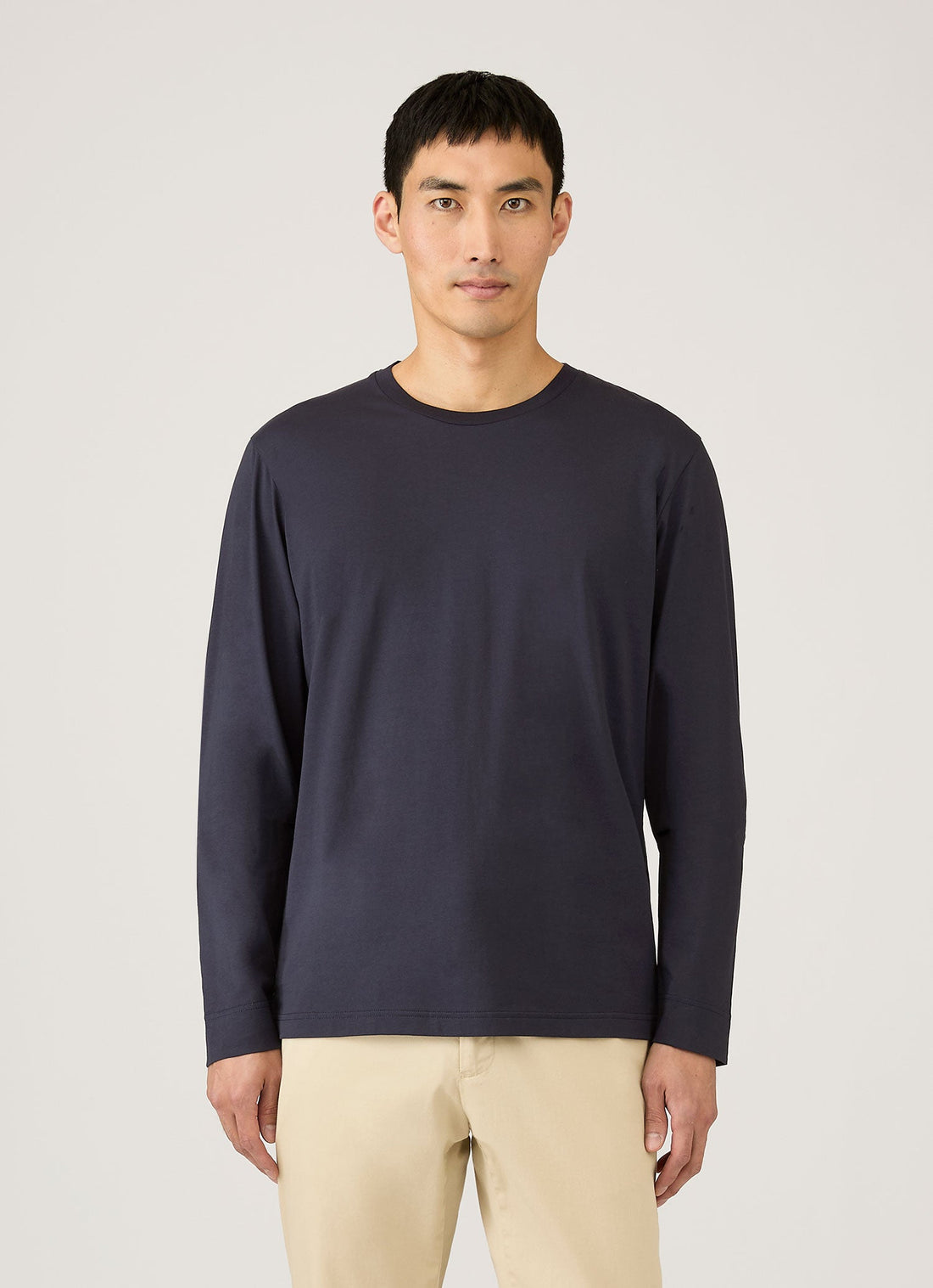 Men's Long Sleeve Riviera Midweight T‑shirt in Navy
