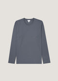 Men's Long Sleeve Riviera Midweight T‑shirt in Slate Blue