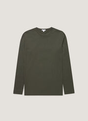 Men's Long Sleeve Riviera Midweight T-shirt in Dark Green