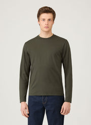 Men's Long Sleeve Riviera Midweight T-shirt in Dark Green