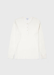 Men's Long Sleeve Waffle Henley in Ecru
