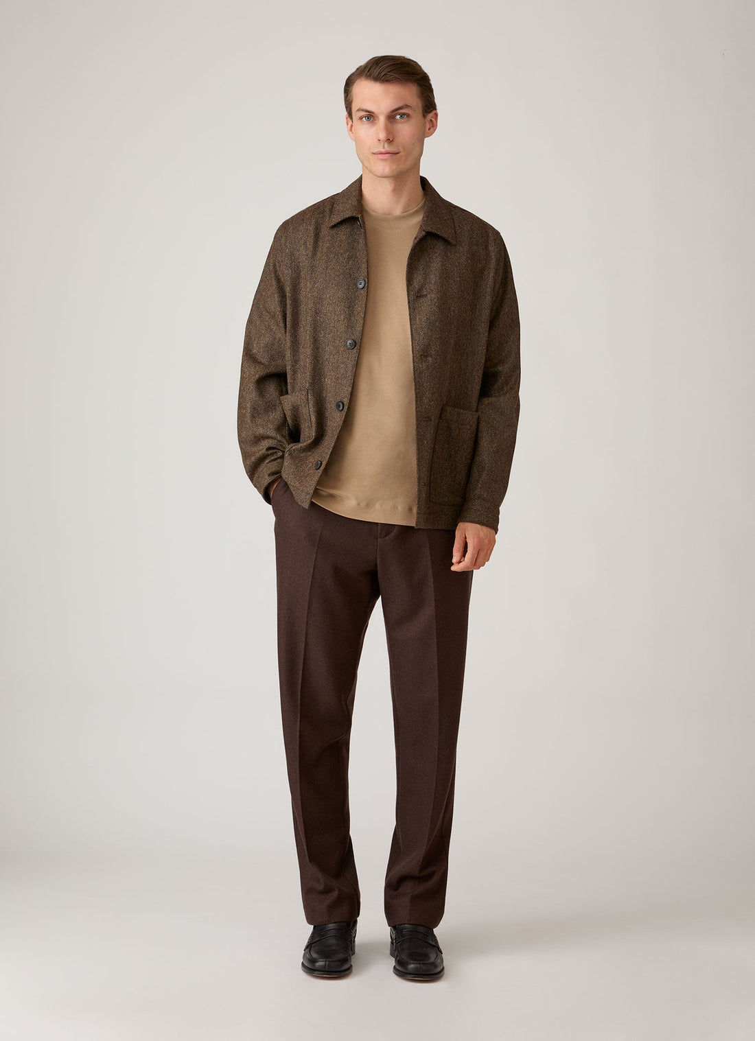 Men's Relaxed Fit Heavyweight T-shirt in Dark Beige