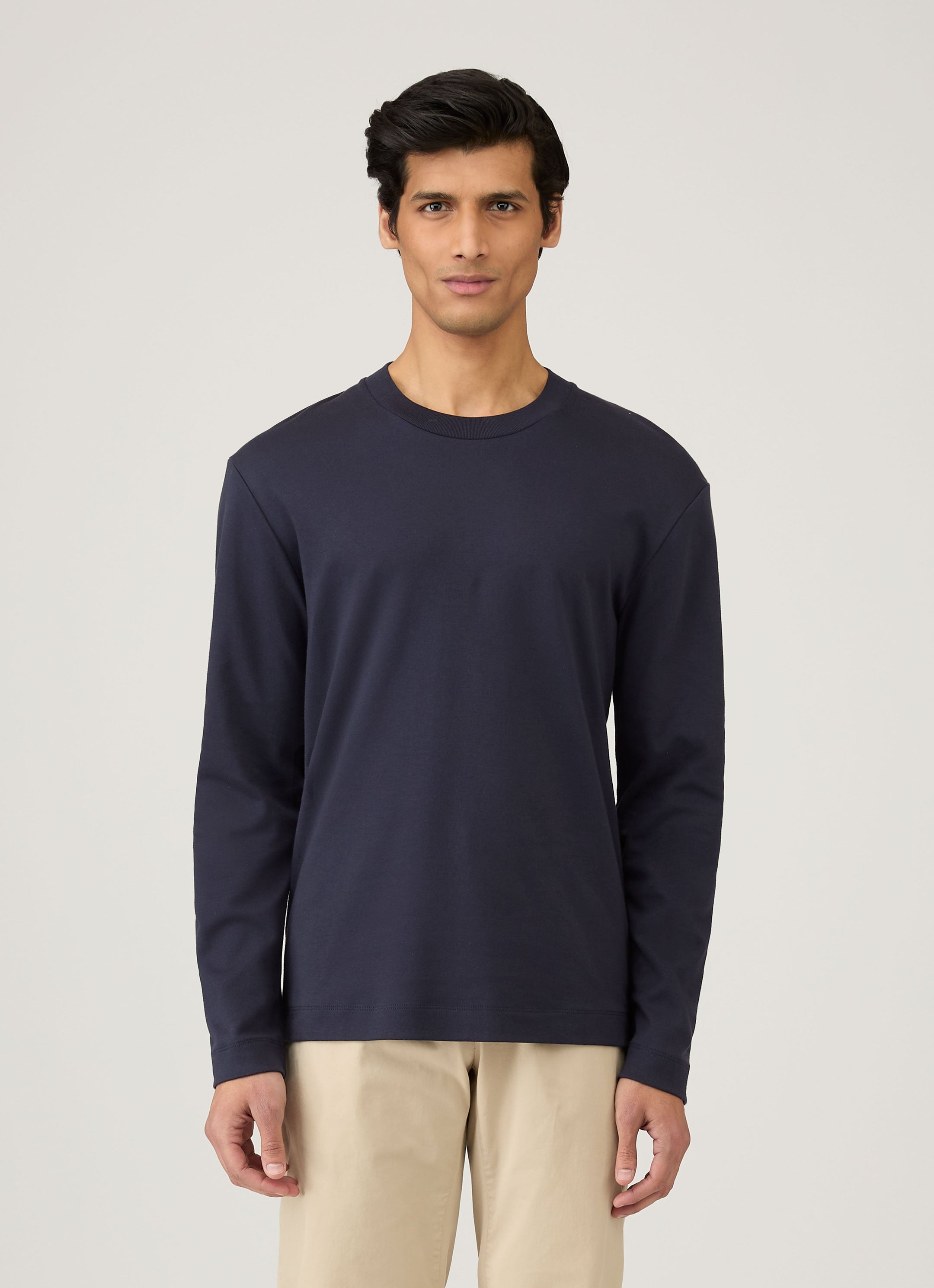 Men's Long Sleeve Heavyweight T-shirt in Navy