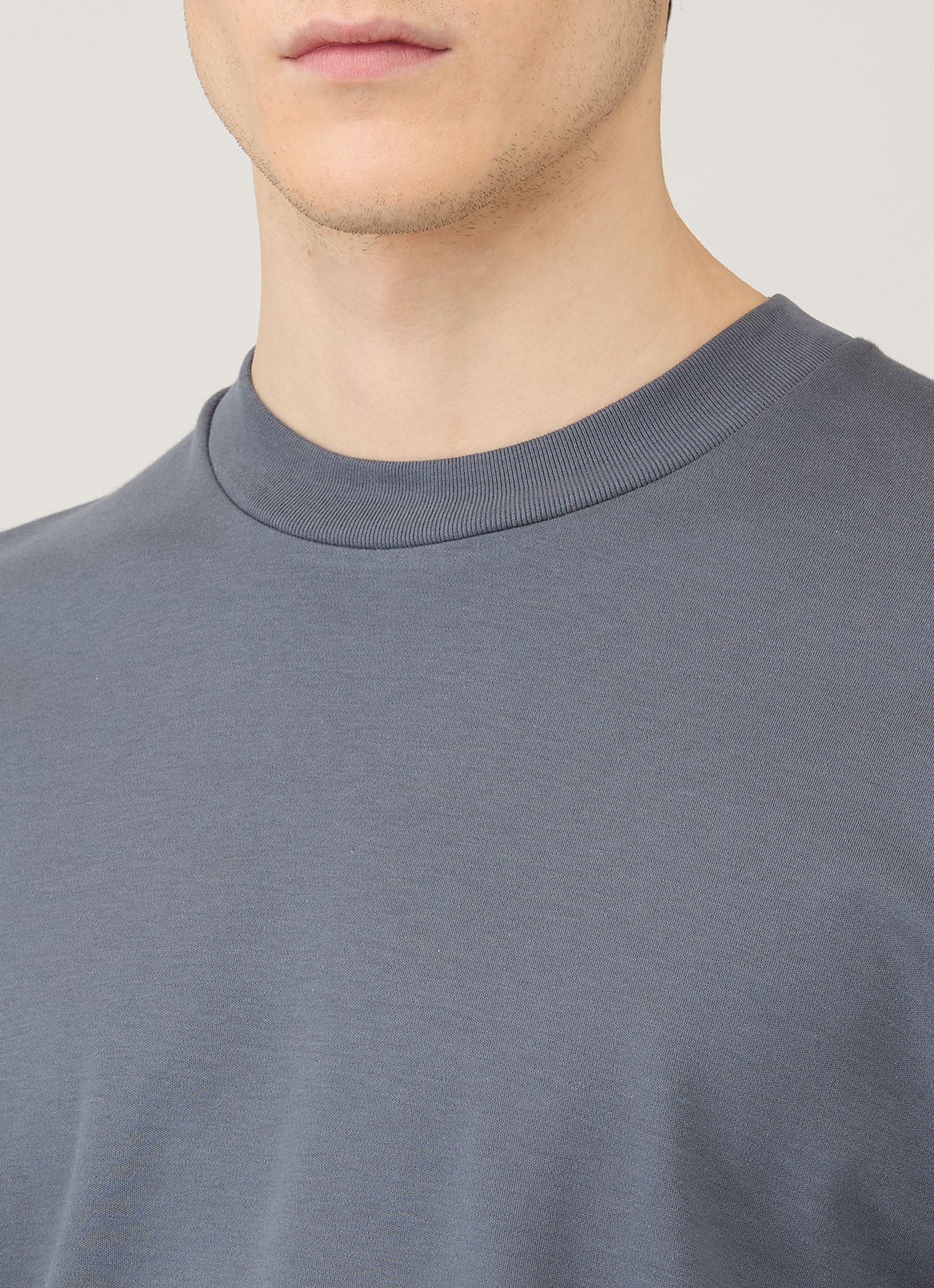 Men's Long Sleeve Heavyweight T-shirt in Slate Blue