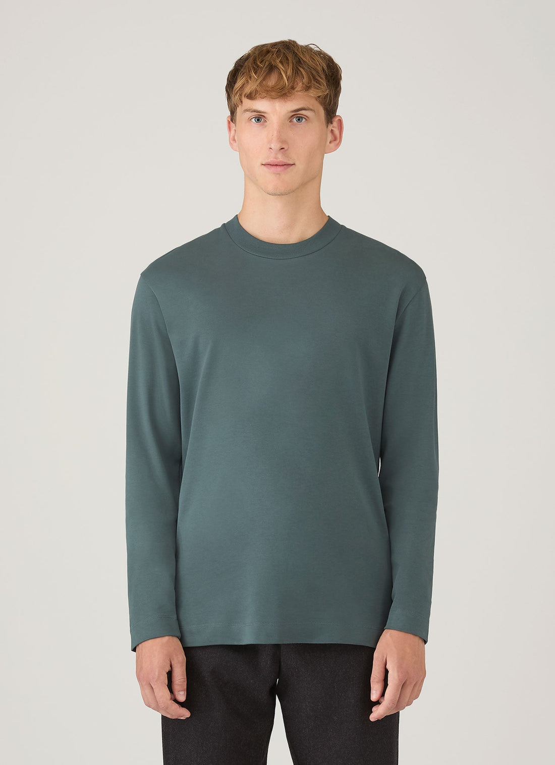 Men's Long Sleeve Heavyweight T-shirt in Dark Petrol