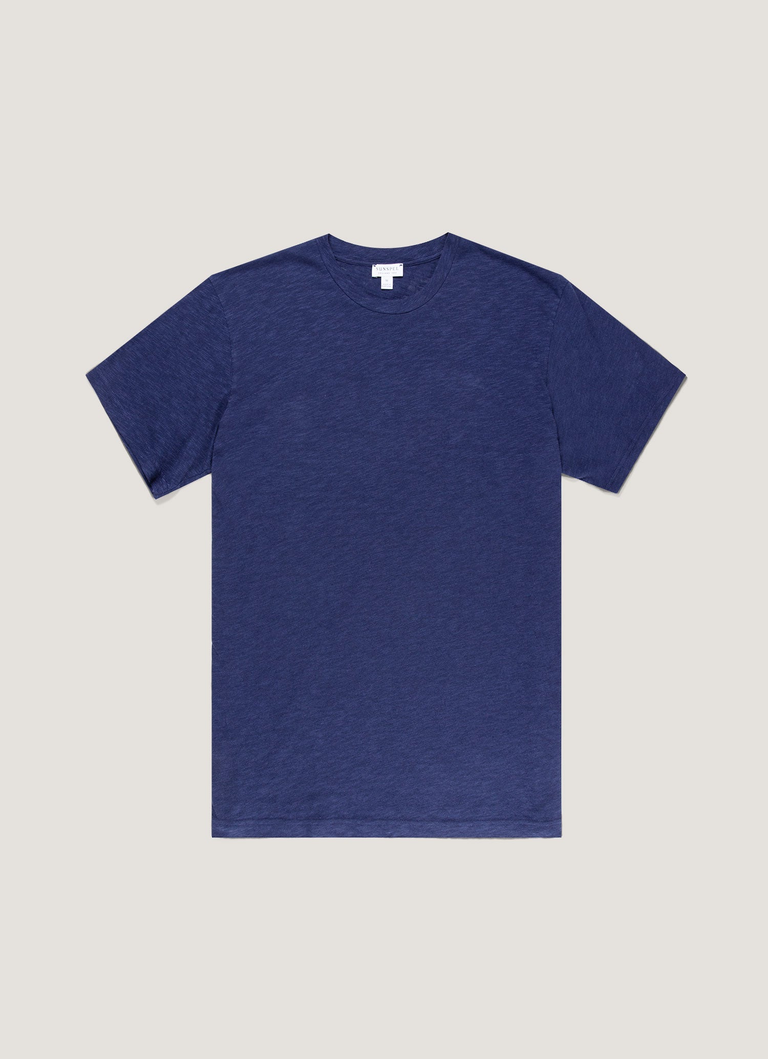 Men's Cotton Linen T-shirt in Ink Blue | Sunspel