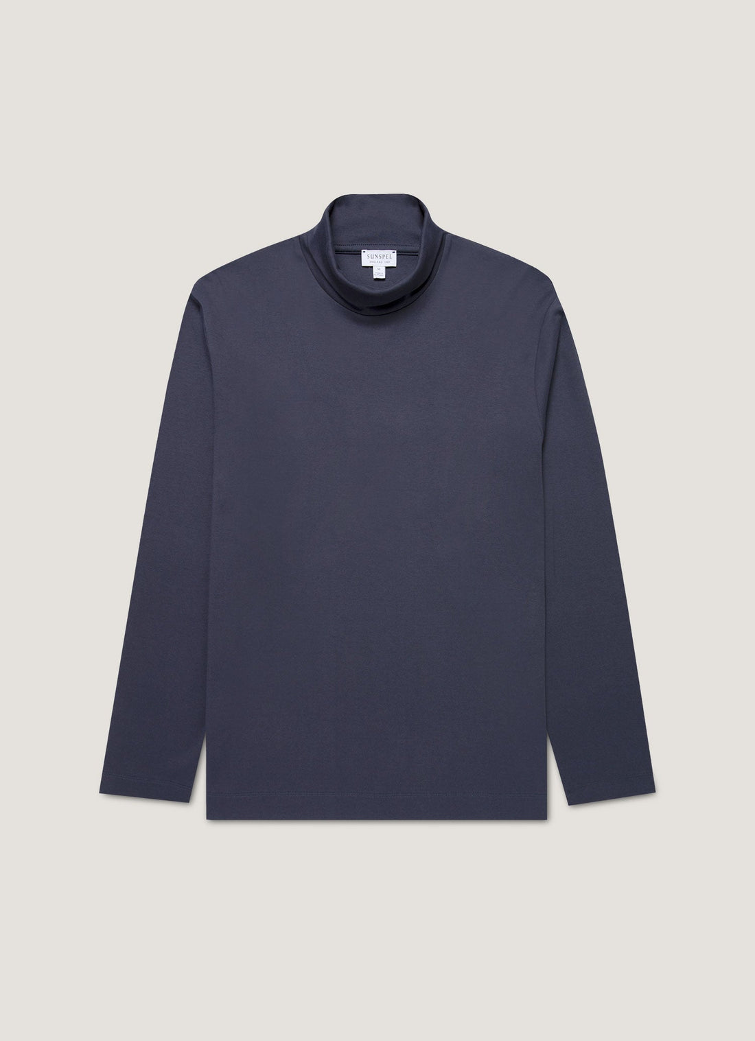 Men's Roll Neck Heavyweight T-shirt in Navy