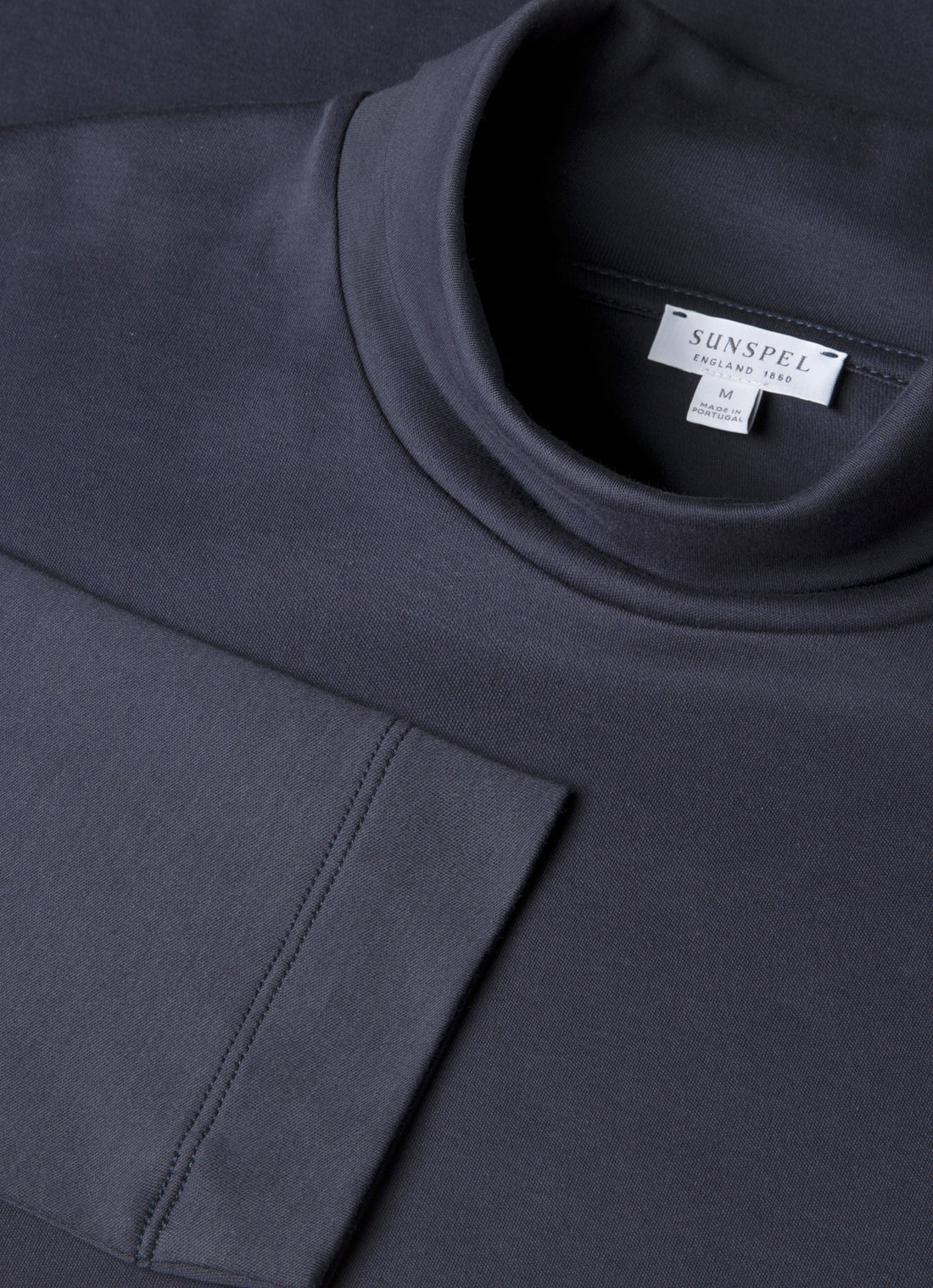 Men's Roll Neck Heavyweight T-shirt in Navy