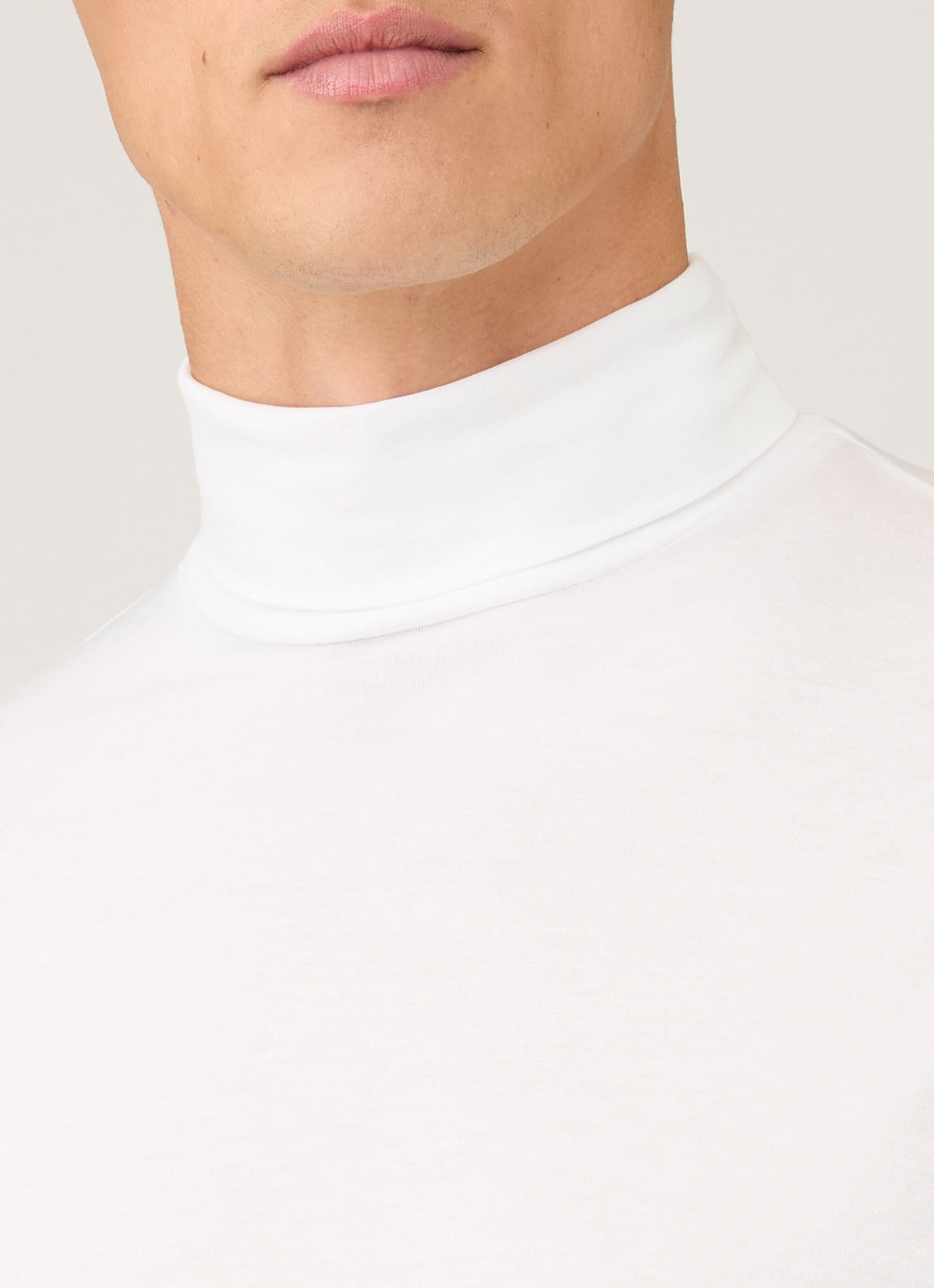 Men's Roll Neck Heavyweight T-shirt in White