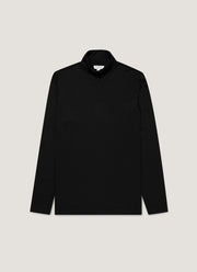 Men's Ultra-Fine Merino Roll Neck in Black