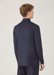 Men's Ultra-Fine Merino Roll Neck in Navy
