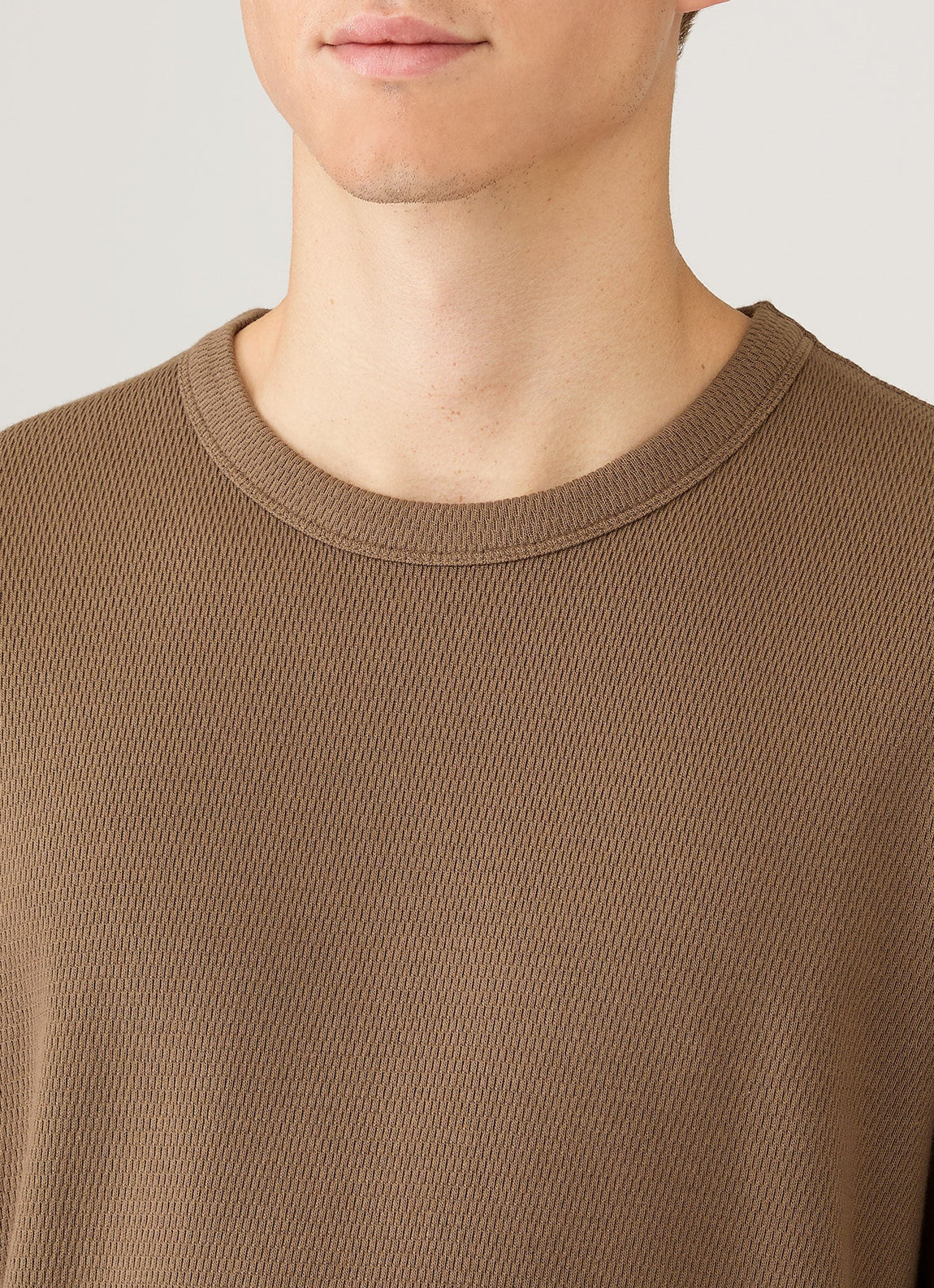 Men's Long Sleeve Cellulock Crew Neck in Dark Cedar