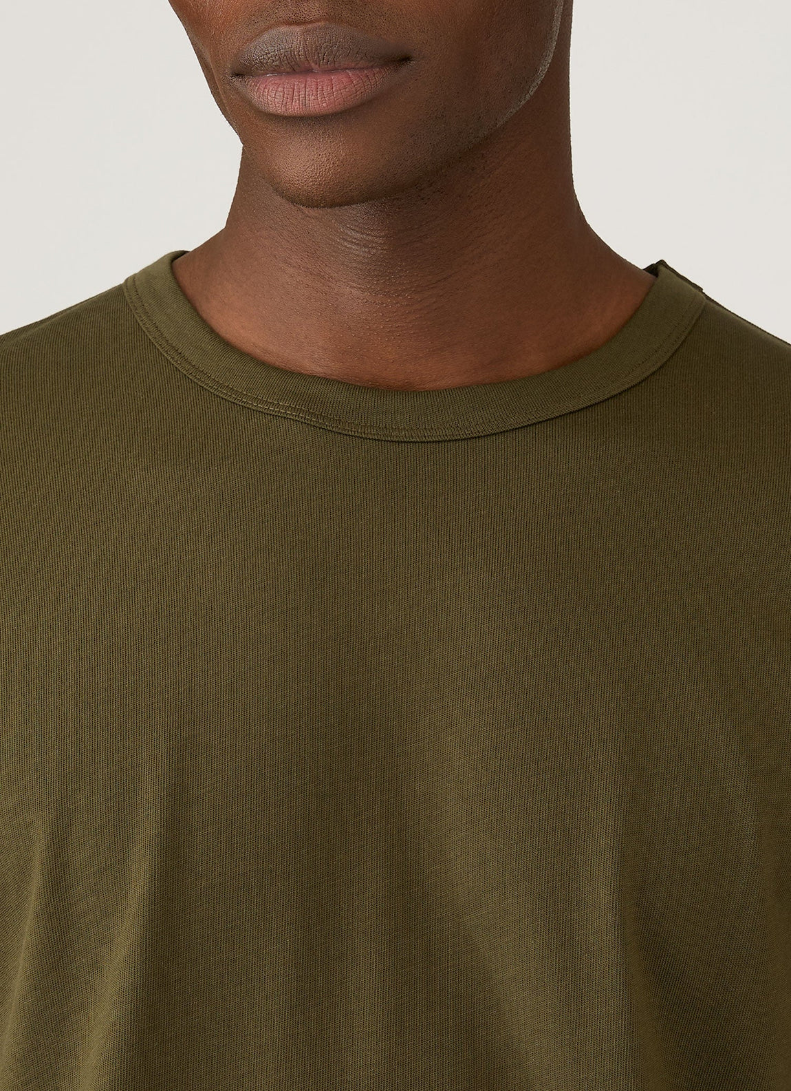 Men's Long Sleeve Heavyweight Jersey T-shirt in Deep Olive