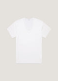 Men's Sea Island Cotton V-neck Underwear T-shirt in White