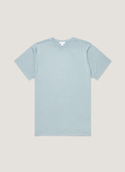 Men's Sea Island Cotton Knit T-shirt in Stone Blue