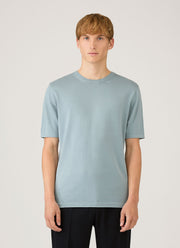 Men's Sea Island Cotton Knit T-shirt in Stone Blue