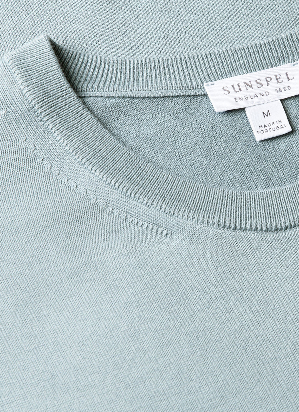 Men's Sea Island Cotton Knit T-shirt in Stone Blue