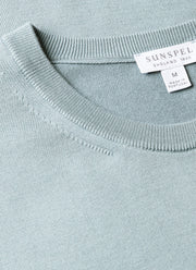 Men's Sea Island Cotton Knit T-shirt in Stone Blue