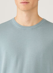 Men's Sea Island Cotton Knit T-shirt in Stone Blue