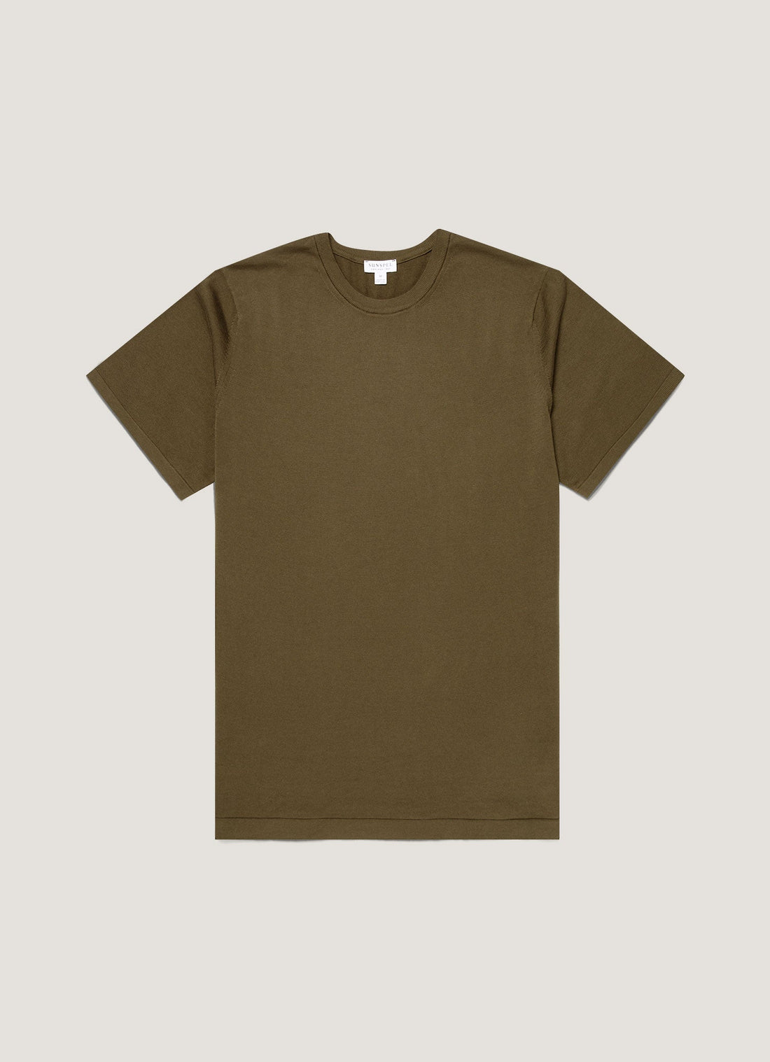 Men's Sea Island Cotton Knit T-shirt in Deep Olive