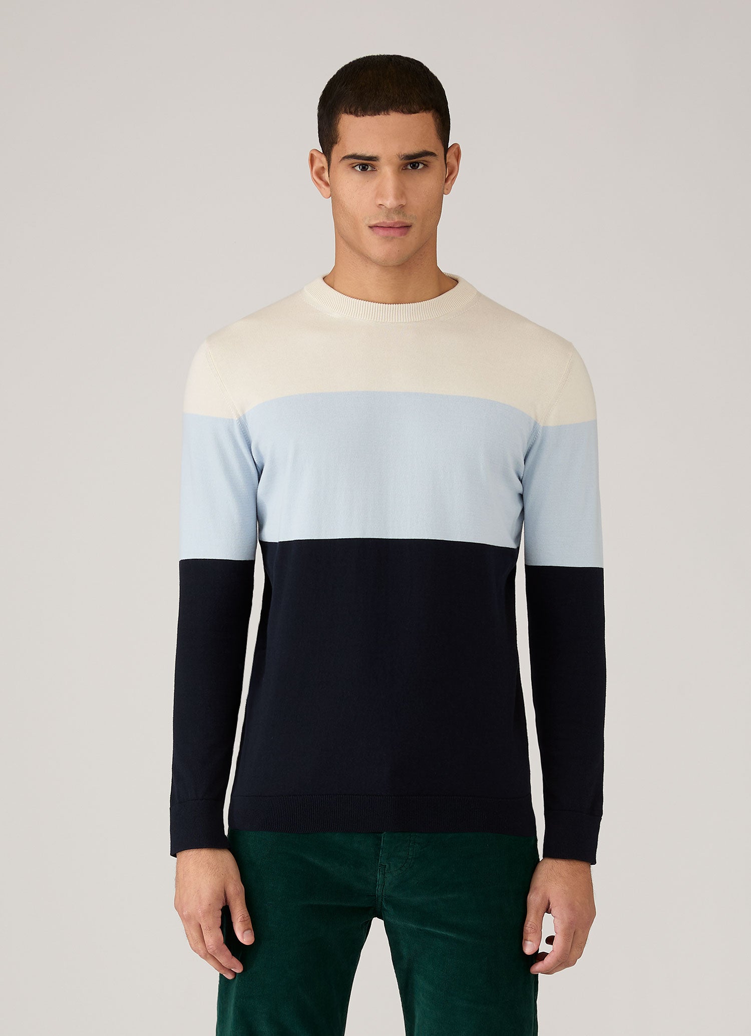 Men's Sunspel x Paul Weller Jumper in Vintage Blue