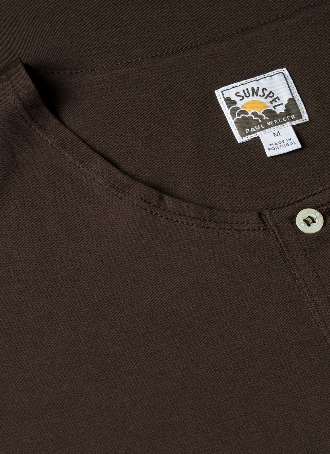 Men's Sunspel x Paul Weller Henley in Dark Brown