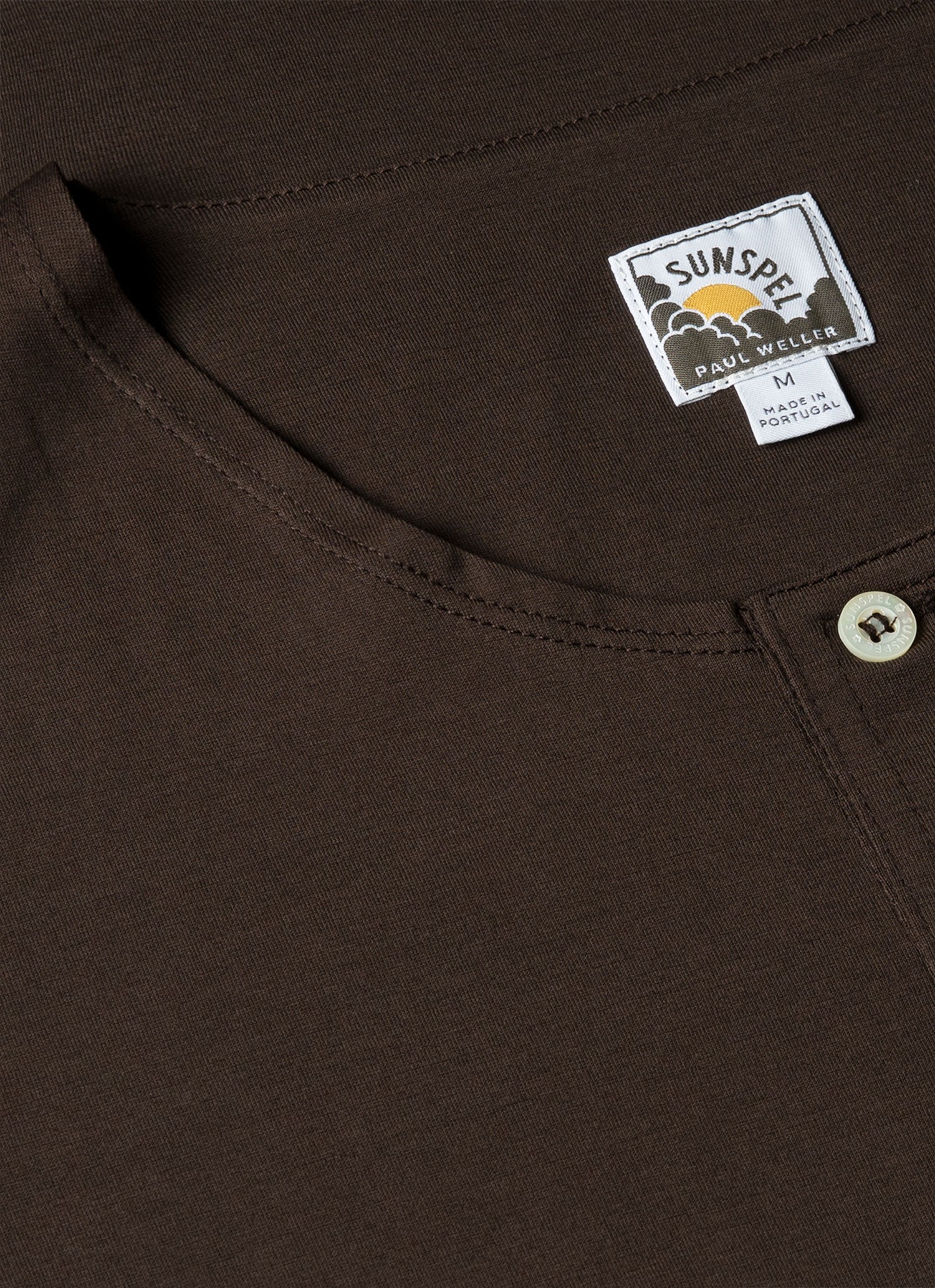 Men's Sunspel x Paul Weller Henley in Dark Brown