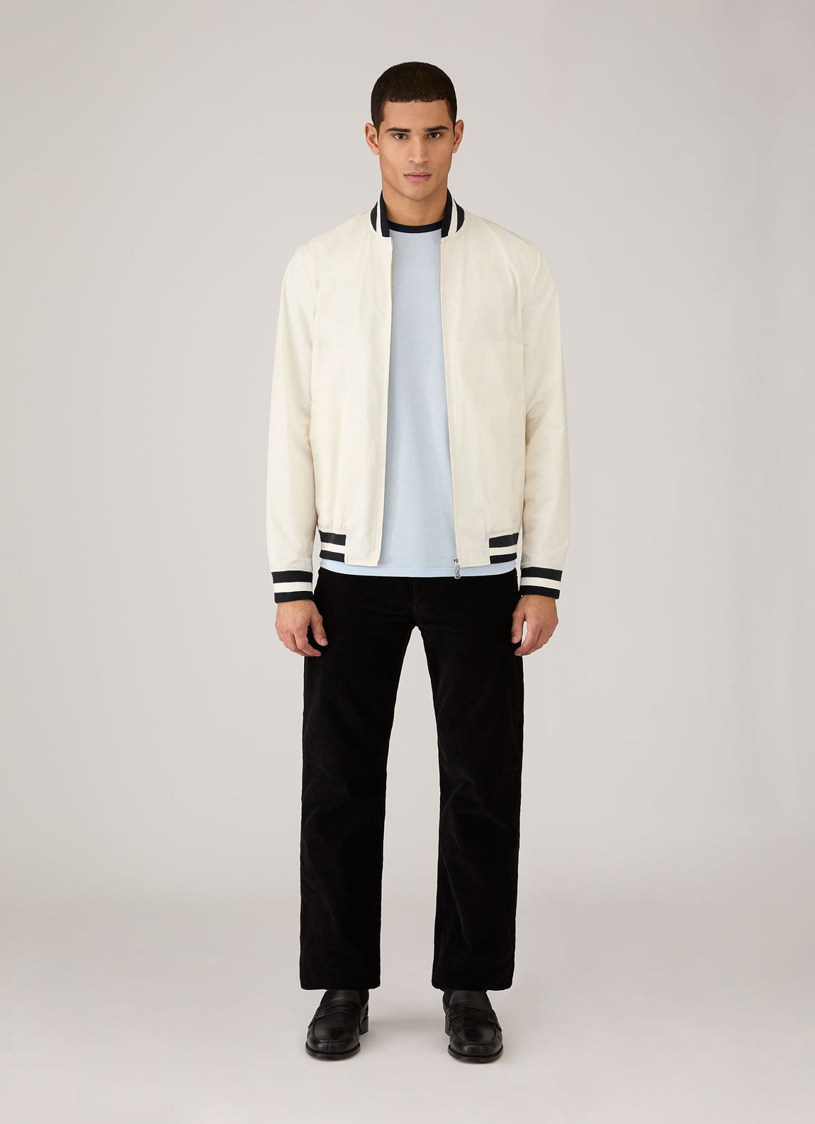 Men's Sunspel x Paul Weller Ringer T-shirt in Ice Blue