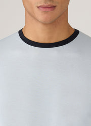 Men's Sunspel x Paul Weller Ringer T-shirt in Ice Blue