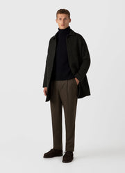Men's WM Brown Aran Roll Neck in Dark Navy Mouline