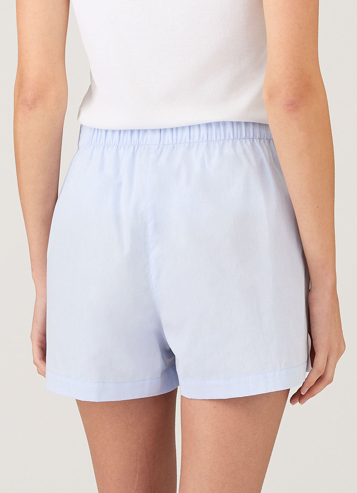 Women's Relaxed Poplin Boxer Short in Pastel Blue