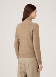 Women's Lambswool Funnel Neck Jumper in Mink