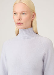 Women's Lambswool Funnel Neck Jumper in Ice Blue