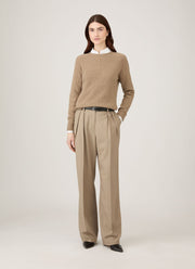 Women's Lambswool Crew Neck Jumper in Mink